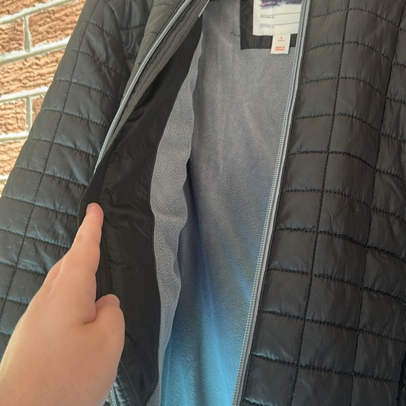 Cat & Jack quilted fleece lined black winter coat hooded large - Picture 2 of 3